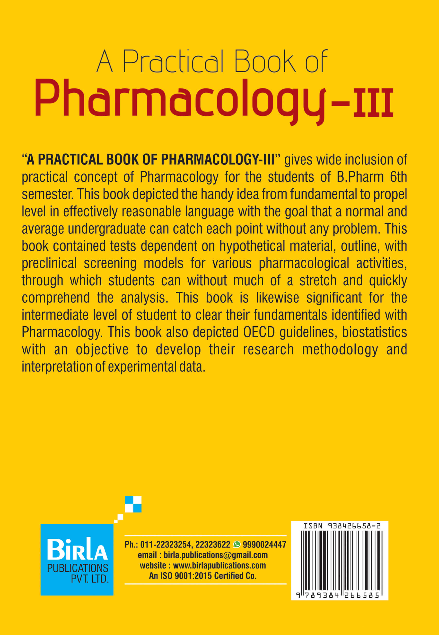 A PRACTICAL BOOK OF PHARMACOLOGY-III